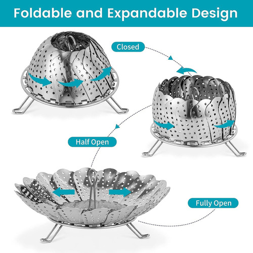 Deluxe Cesta De Vapor De Acero Parairduras, Vaporera Para Co