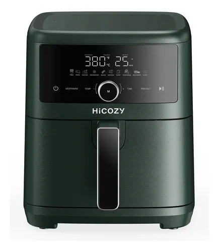 Air Fryer 5,7l 127v Hicozy Antiaderente Potência De 1500w Possui Temperatura Ajustável Entre 80 °c E 200 °c,cor Azul-petróleo