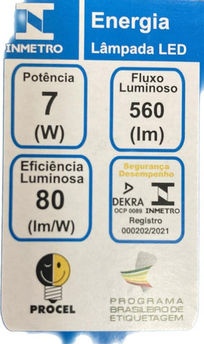 Lampada Brilia Bulbo A55 Led 7w 127/220V Branco Frio