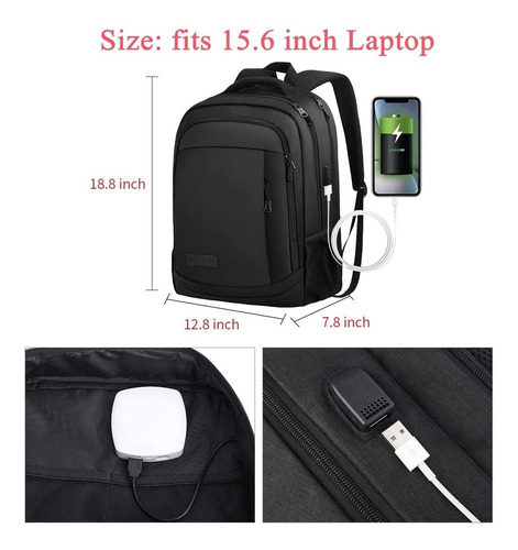 Mochila De Viaje Para Computadora Portátil, Antirrobo