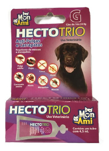 Hectotrio Antipulgas E Carrapatos Cães 16kg A 24kg -mon Ami