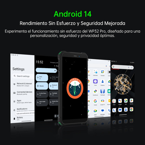 Oukitel Wp32pro Teléfono Celular Inteligente Dual Sim 24(6+18)+256gb Expansión De 1tb 6300mah 6.0in Hd Ip69k Impermeable Rugged Smartphone Faceid/nfc