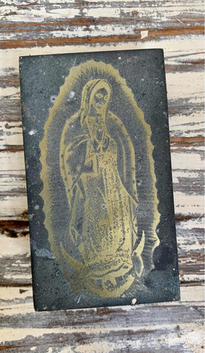 Antigua Placa De Impresión Virgen De Guadalupe