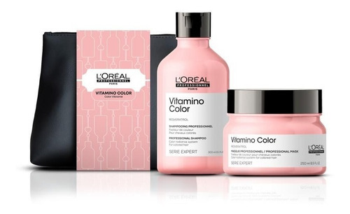  Loreal Pack Vitamino Color  Shampoo Y Màscara Y Cosmetiquero