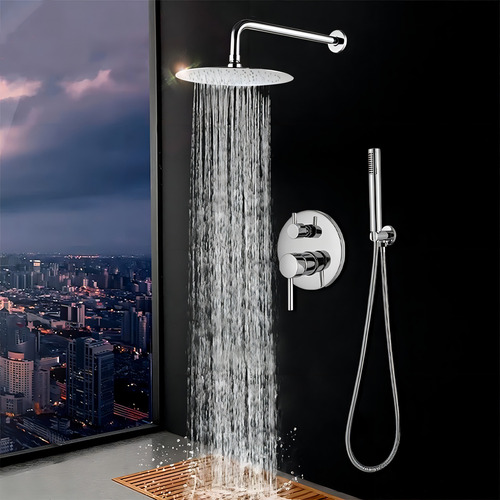 Llave Monomando Ducha Inox Al Muro Empotrado 3 Vías Cromado