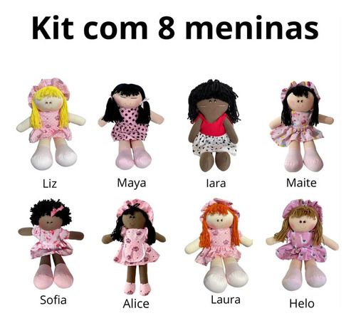Kit 8 Boneca De Pano 30cm Diversidade De Modelos Envio 24h