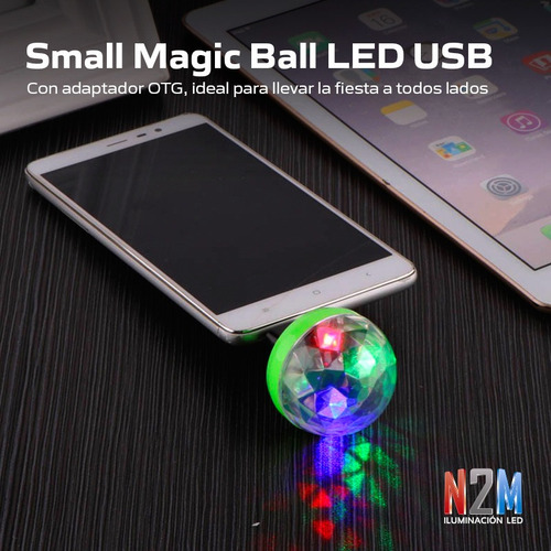 Imagen 6 de 10 de Media Esfera Led Small Magic Ball 4w Audioritmica Otg Usb Luces Dj