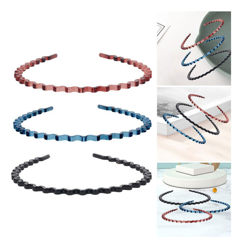 3pcs Diadema Para El Cabello De Moda Diseño Ondulado Banda