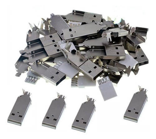 Bnafes 25 Conectores Usb Tipo A Macho Con Carcasa De Metal P