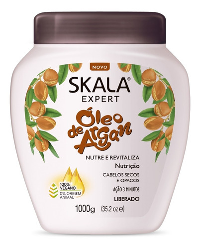 Creme Para Cabelo Skala Brilho Incrível Óleo De Argan 1 Kg