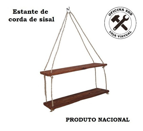 Estante Prateleira De Corda De Sisal