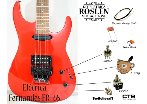 高質 Fr-65 Fernandes Elétrica Kit Com Split Para Pull Push Cts ギター