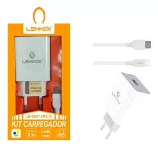 Carregador De Celular 3.1a Usb + Cabo Tipo C 1metro Rápido