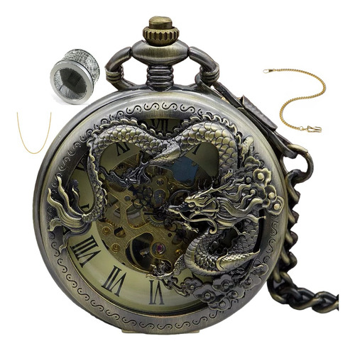 Reloj De Bolsillo Analogico Mecanico Dragon 3182