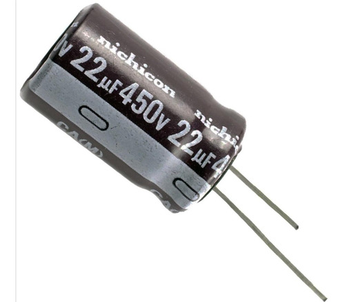 Capacitor Condensador 22uf- 450v- 12x25mm - (nichicon) 