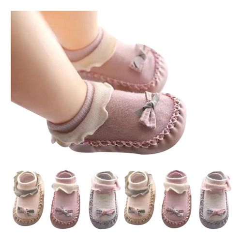 5 Par Bebé Niño Calcetines Antideslizante Suela Zapatos [u]
