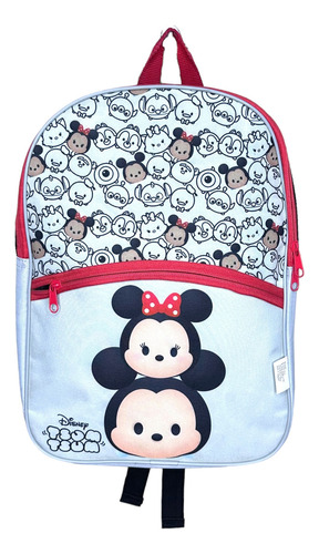 Mochila Escolar Tsum Mickey Y Minnie Disney - Pixar Gris