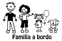 Comprar Calco Familia Para Autos A Bordo Papá Mamá Hija Perro 10 Cm