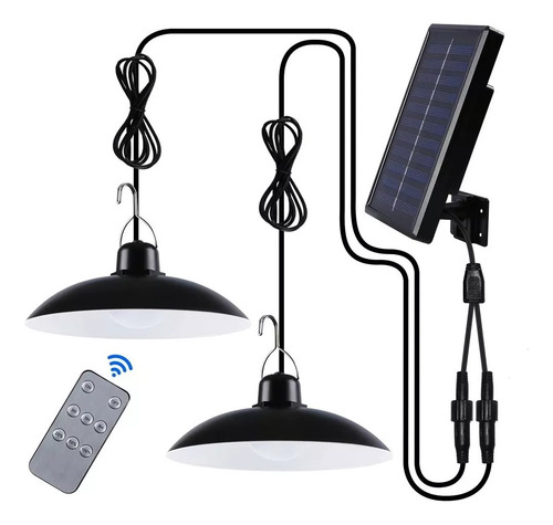 Pack 2 Lamparas + Panel Solar Recargable 240 Watts Ip67