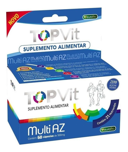 Suplemento Top Vit Mult Az Zero Açucar 60cps 500mg