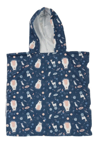 Poncho Playero Infantil De Microfibra Kiddy - 2 Talles Espacial - Talle 2