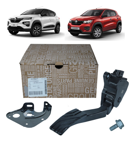 Pedal Do Acelerador + Kit Fixação Suporte E Parafuso Kwid