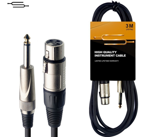 Cable Xlr Cannon Plug Profesional 3 Metros Microfono Cuotas