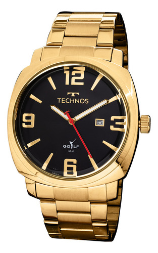 Relógio Technos Masculino Golf Dourado - 2115txd/1p Bisel Preto