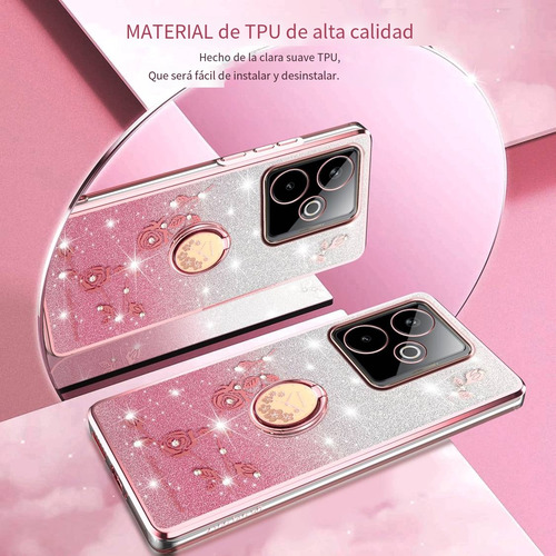 Funda Con Diseño De Flores Brillantes Para Huawei Nova 7i/8i/9/9 Pro/7 Pro/8 Se Con Soporte, A Prueba De Golpes