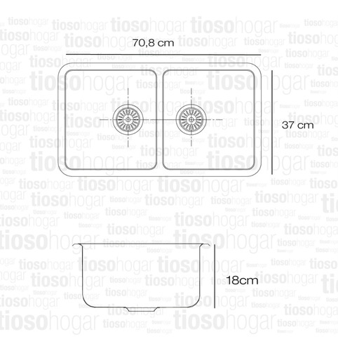 Bacha Doble Johnson Para Cocina C37/18 70x37x18 Sin Interes