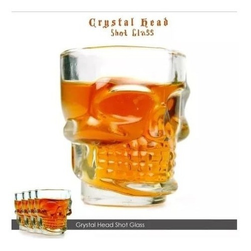 Tequilero Whiskero Cabeza Craneo De Cristal 90 Ml