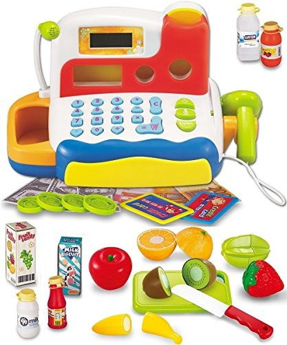 Funerica Durable Cash Register Toy Set Para Niños Y Niñas |