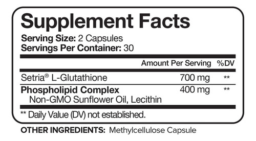 L Glutation Capsulas Glutathione Liposomal Setria Capsulas