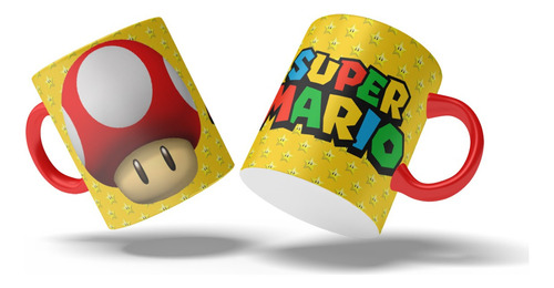 Mugs Mario Bros Pocillo X 36 Unid Fiestas Sorpresa Recordato Color Amarillo