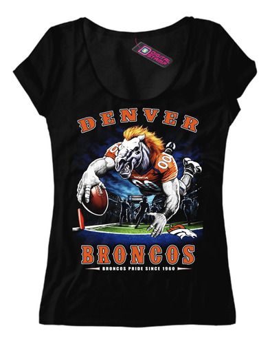 Remera Mujer Denver Broncos Equipo Nfl 42 Dtg Premium