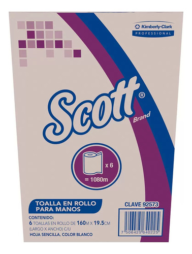 Scott Toalla En Rollo Para Manos 6 Rollos