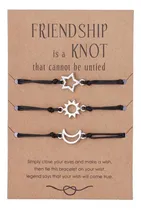 Comprar 2 Juego De Pulseras De Sol, Y Estrella, Pulseras De Cuerda