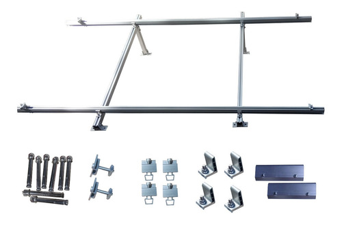 Estructura Soporte Para 2 Paneles Solares Techo Horizontal