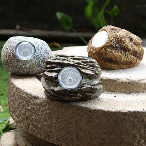 Luces De Jardín Solar Lámpara De Forma De Piedra