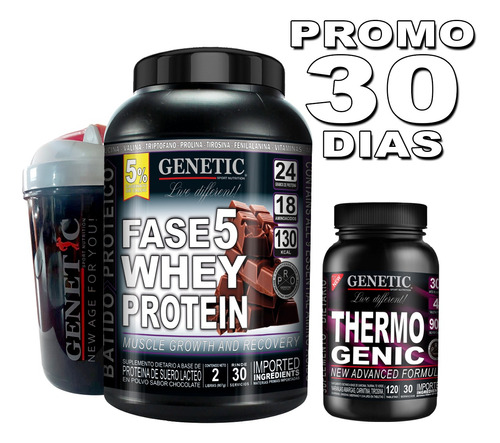 Whey Proteína 1 Kilo Thermogenic Genetic Músculos Definidos