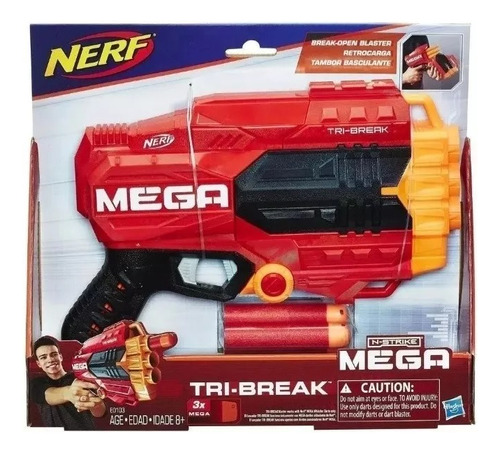 Pistola Lanzador Nerf N-strike Mega Tri-break