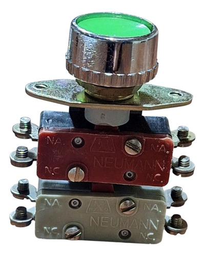 Botonera Redondo Verde C/ 2 Micro Interruptor Br-120 Neumann Verde