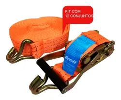 Comprar Kit 12 Cintas Catraca Carga 3 Toneladas 50mm 9 Metros Full no Mercado Livre