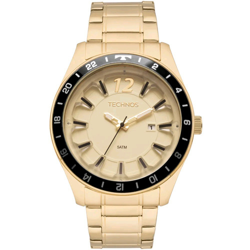 Relógio Masculino Technos Original Aço Dourado 2117las/4x