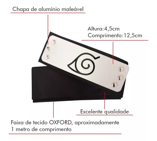 Kit Naruto Bandana Vila Da Folha Faixa Vermelha + Kunai Minato E Acessório  - Cosplay