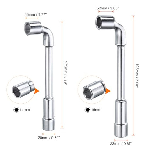 Harfington 2pcs Llave De Vaso Hexagonal En Ángulo En Forma