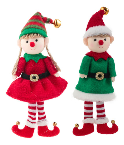 Lindo Muñeco Elfo De Navidad Colgante De Árbol De Navidad