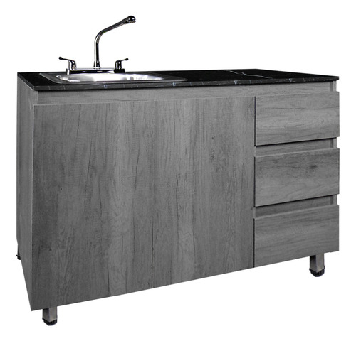 Cocina Integral Premium Decomobil Con Campana Y Parrilla Color Lombardia - Mármol Negro