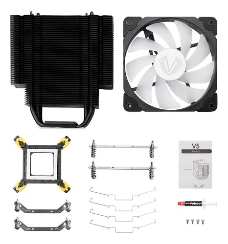 Disipador Vetroo V5 Black Argb 120mm Intel Y Amd Led Negro