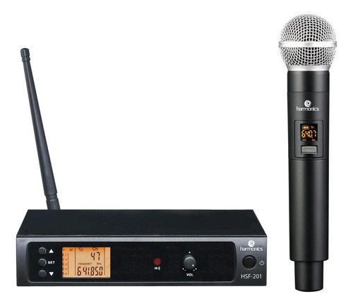 Microfone Sem Fio Uhf Harmonics Hsf200-1 Display Digital